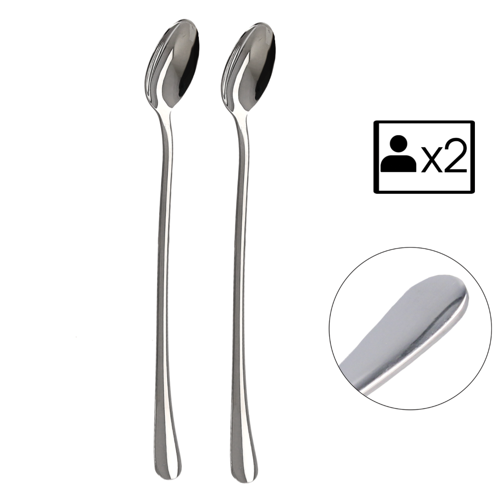 Sada 2 ks barmanských lžiček - extra dlouhé, nerezové
