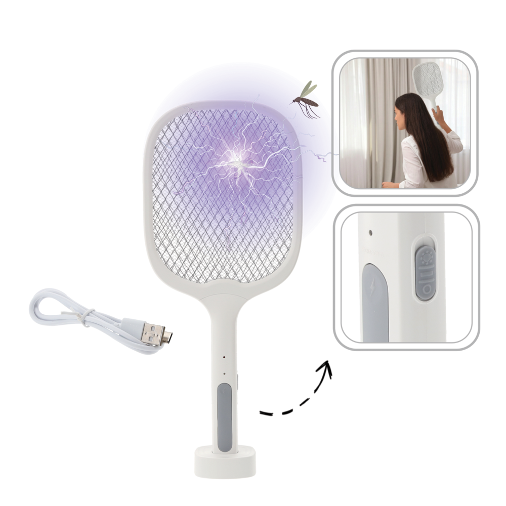 Elektrická plácačka na hmyz 2v1