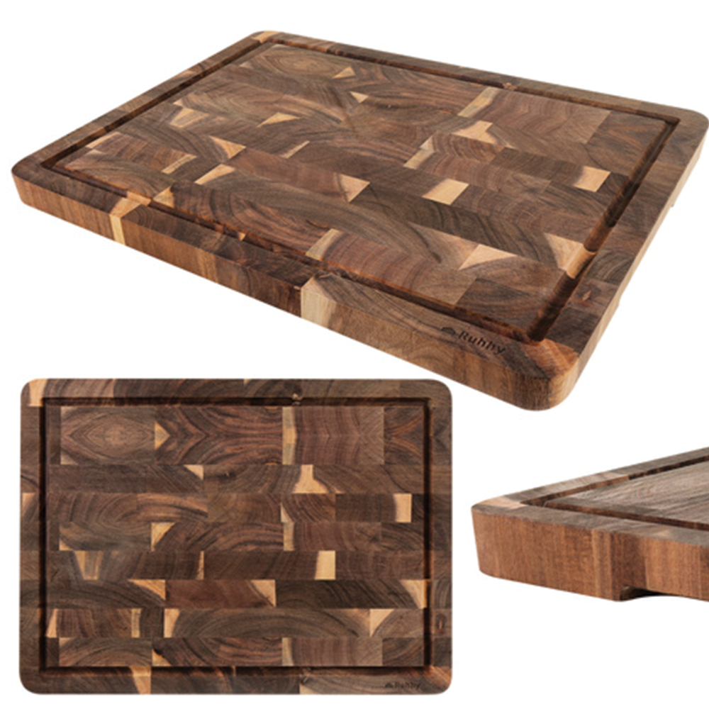 Dřevěné kuchyňské prkénko na krájení, 43 × 33 cm, akátové dřevo