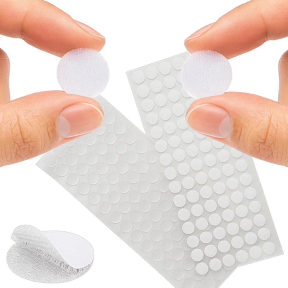 Samolepicí suchý zip - bílá kolečka 18 mm, 500 ks