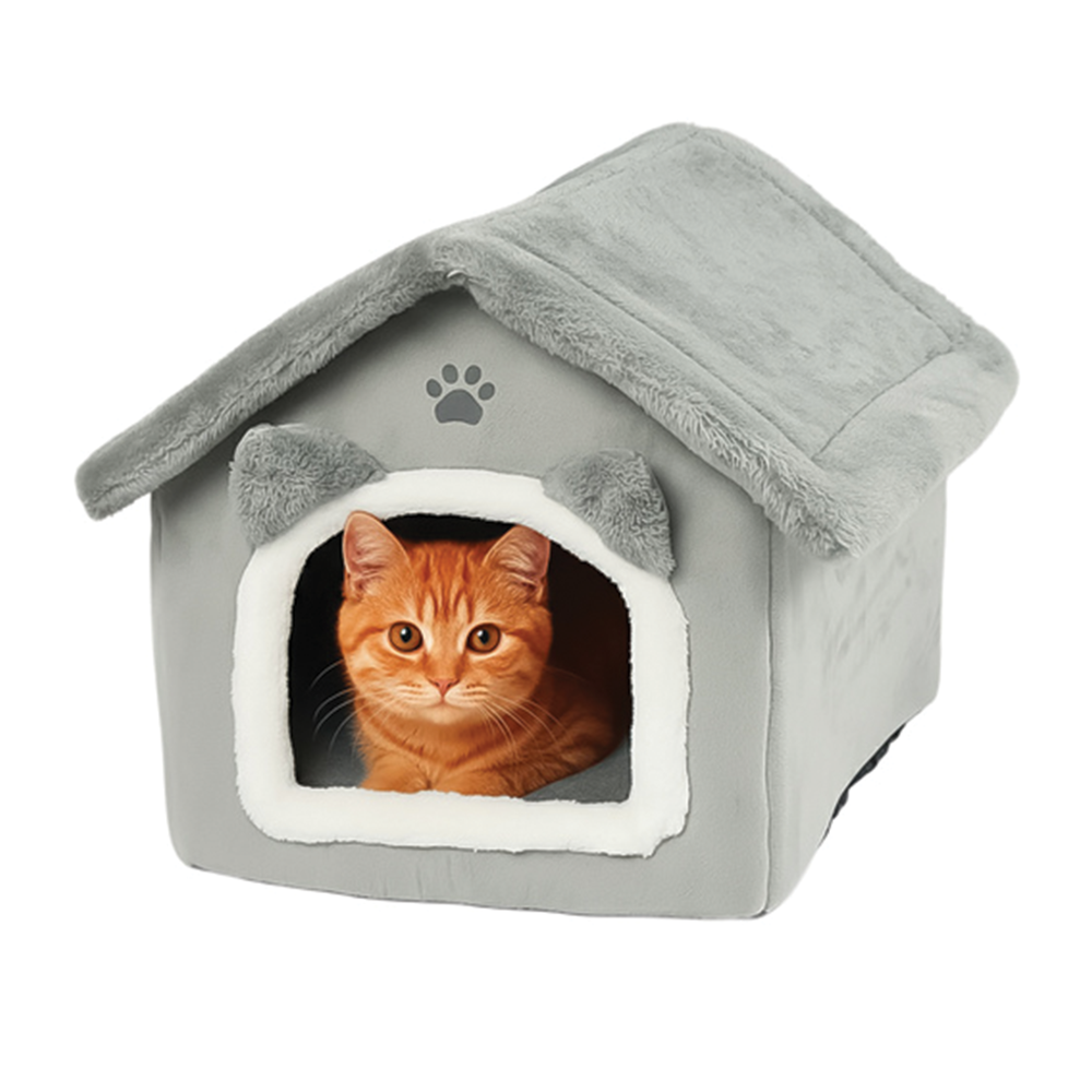 Pelíšek pro kočku 39×38×35 cm, šedý