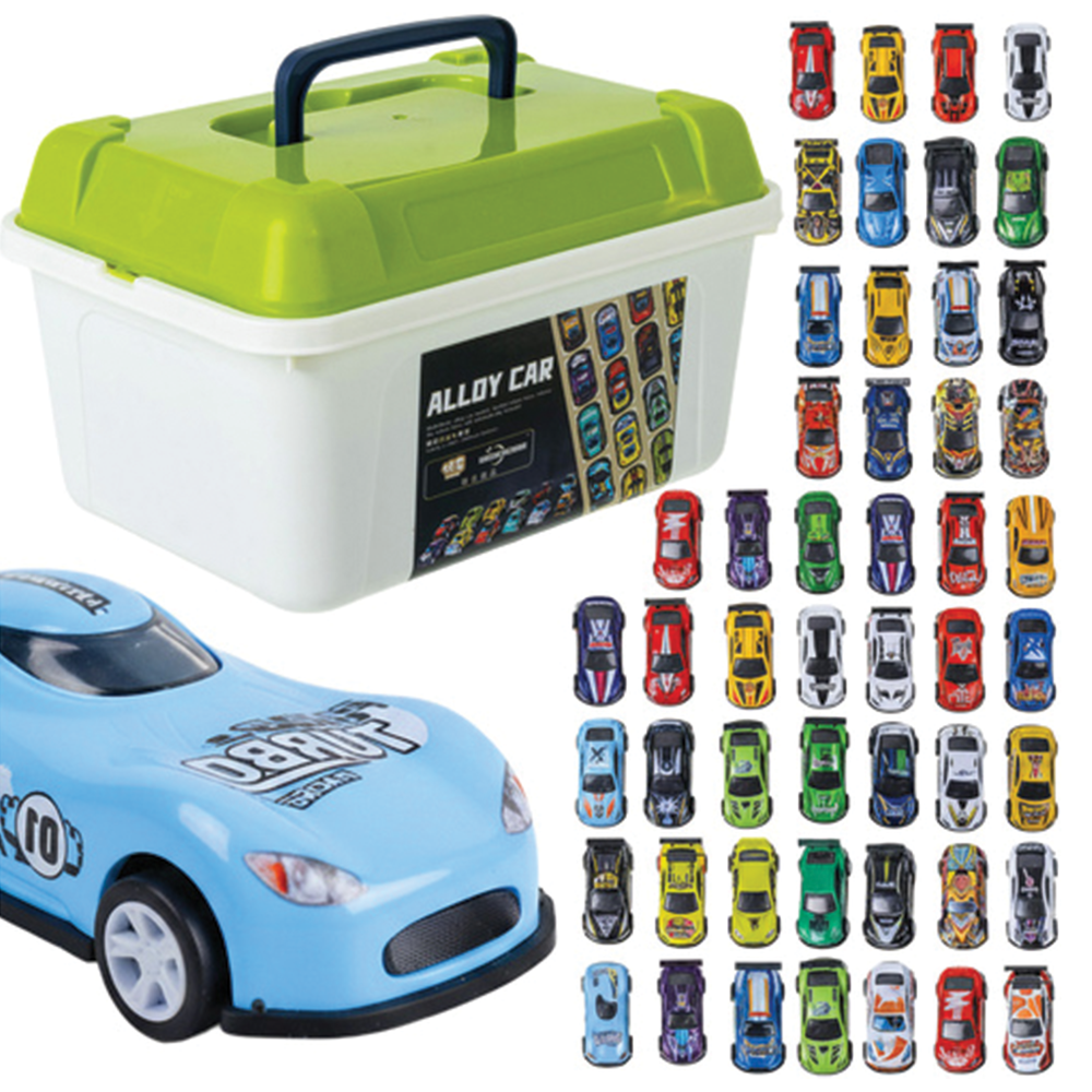 Sada 50ks motorizovaných autíček v kufru