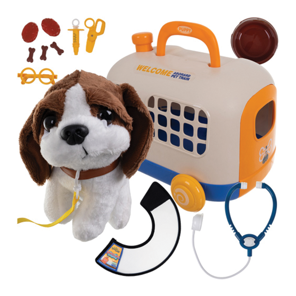 Dětská sada malý veterinář – kufr, pejsek, nástroje