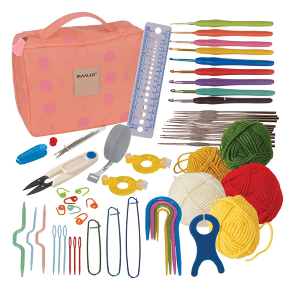 Sada háčků na háčkování v pouzdře XXL, 58 ks