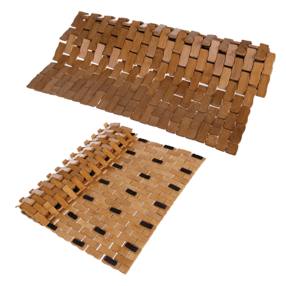 Koupelnová protiskluzová podložka 80×50 cm, bambus