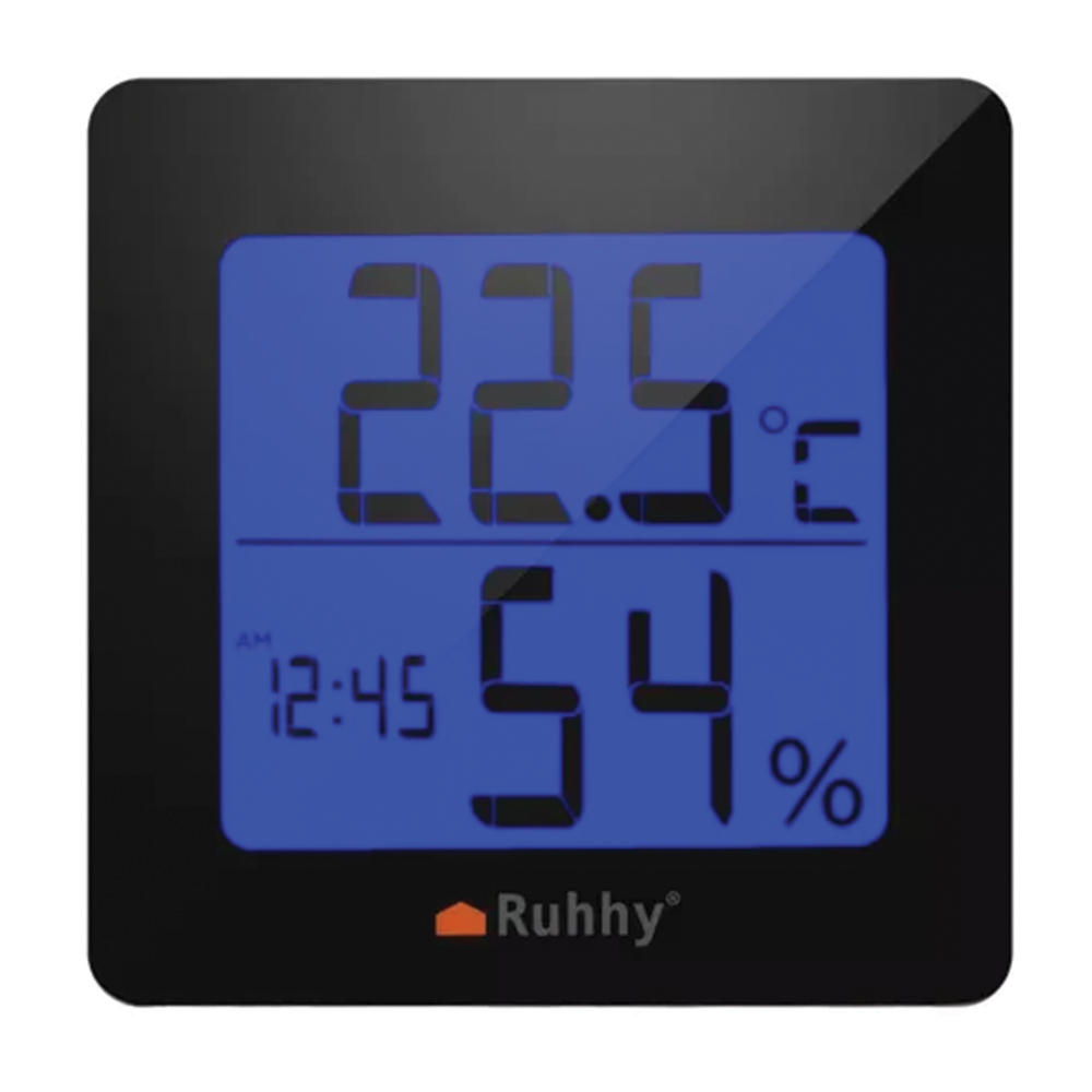 Digitální teploměr s vlhkoměrem černobílý