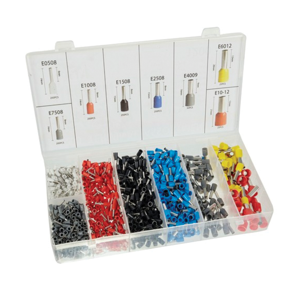 Krimpovací kleště + svorky, sada 1200 ks