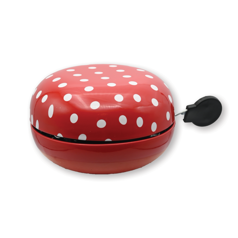 Cyklo zvonek v retro designu s puntíky - průměr 80 mm