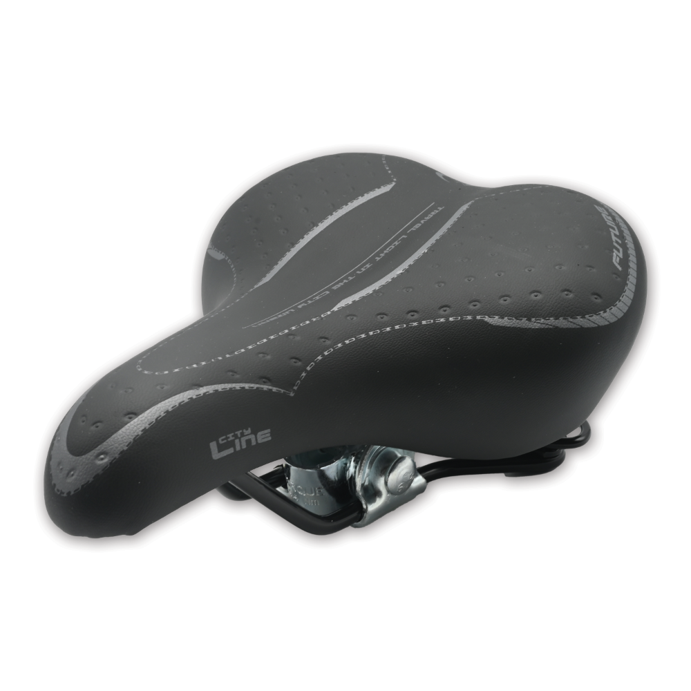 Komfortní dámské sedlo CITY LADY s pružinami – černé