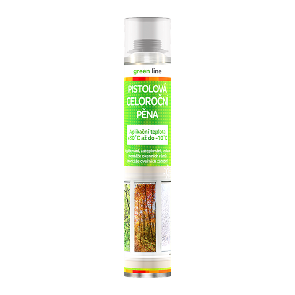 Celoroční pěna - montážní, pistolová, 750 ml, zelená