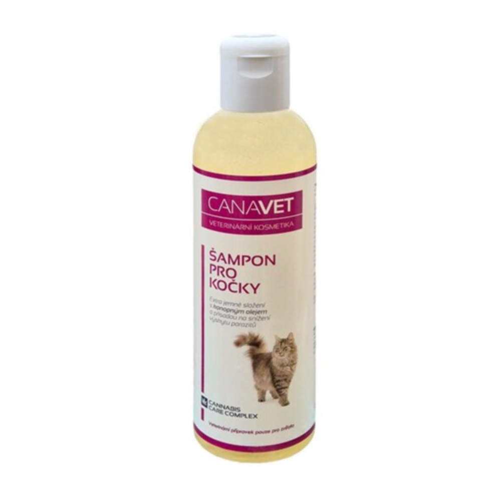 Šampon pro kočky s konopným olejem, antiparazitní - 250 ml