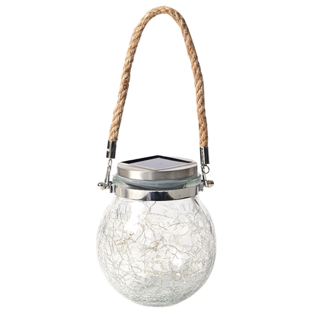 Solární skleněná lampa 12 × 12 × 14,5 cm