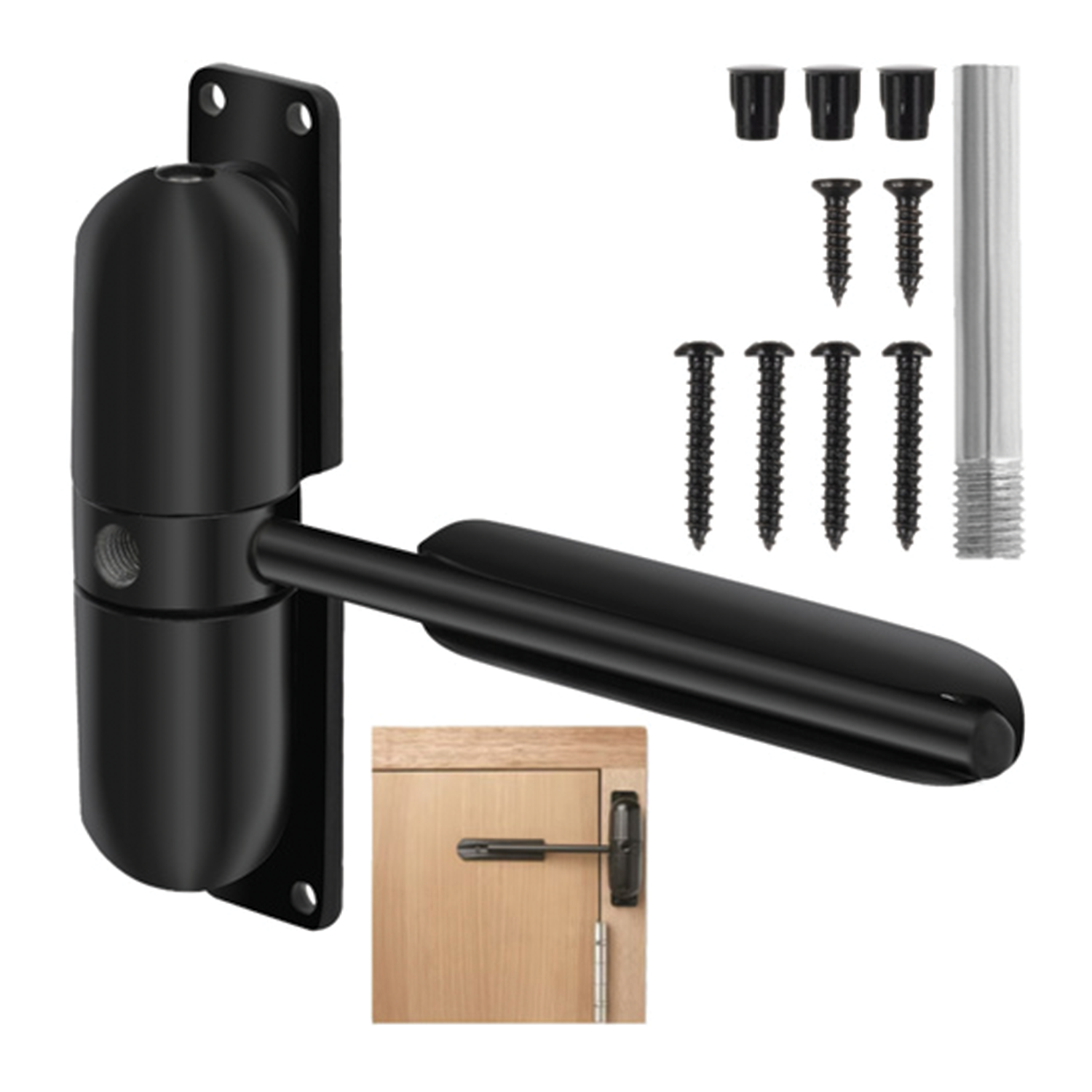 Zavírač dveřní do 60 kg černý